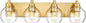 METWET Bathroom Light Fixtures, 4 Light Brushed Gold Vanity Light, 26 Inch by Metwet