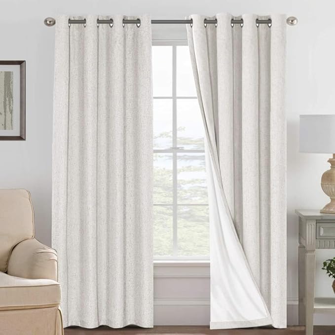 H.VERSAILTEX Linen Curtains 100% Blackout Curtains by HVERSAILTEX
