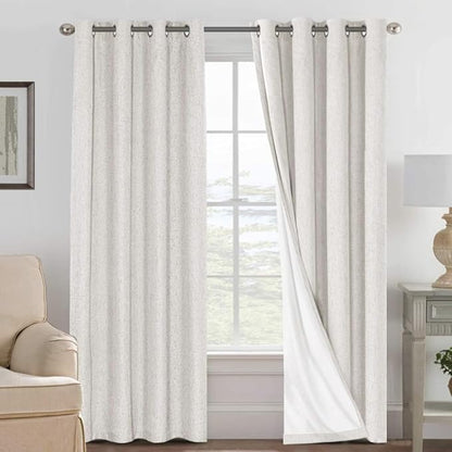 H.VERSAILTEX Linen Curtains 100% Blackout Curtains by HVERSAILTEX