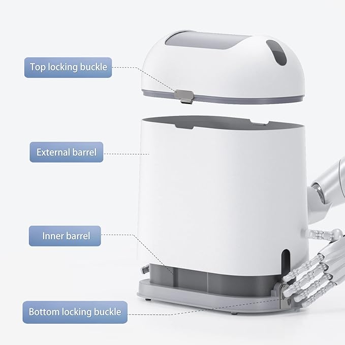 ELPHECO Bathroom Trash Can, 2.5 Gallon Motion Sensor Waterproof Trash Bin - Image 2