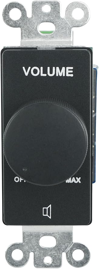 Rockville VOL70200 Black 200W 70V Volume Control Zone Controller, Single Gang - Image 5