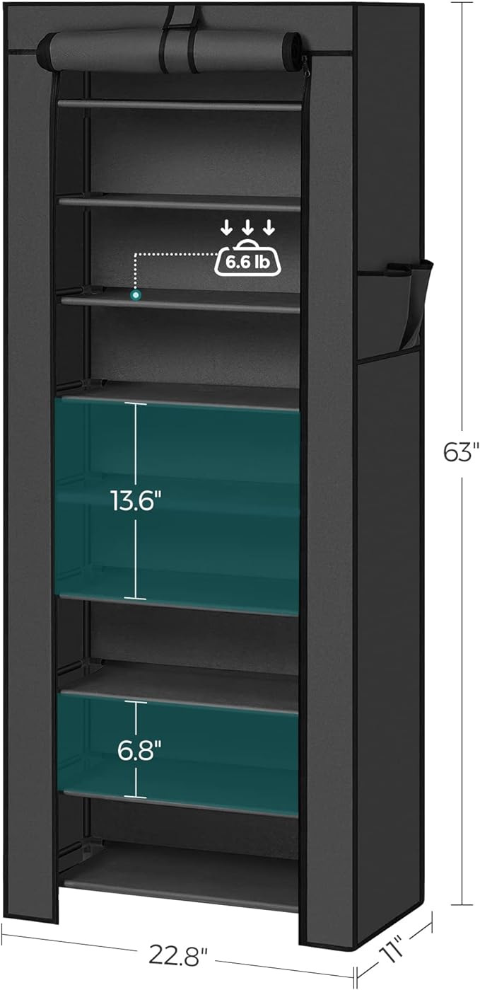 SONGMICS 10-Tier Shoe Rack, Shoe Storage Cabinet - Image 3