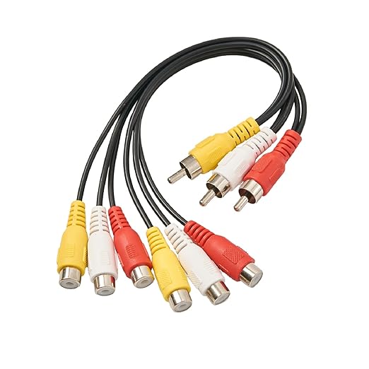 ZZJMCH RCA Splitter Cable, 3 RCA Male Jack to 6 RCA Female Plug Splitter Audio by ZZJMCH