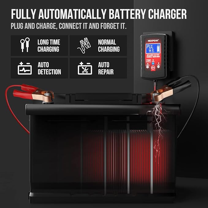2-Pack Smart Fully Automatic 6V 12V Battery Charger Maintainer - Image 4