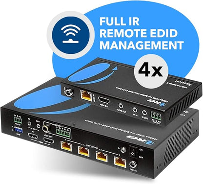OREI 1x4 HDMI Extender Splitter Over Single CAT6/7 Cable 4K@60Hz - Image 2