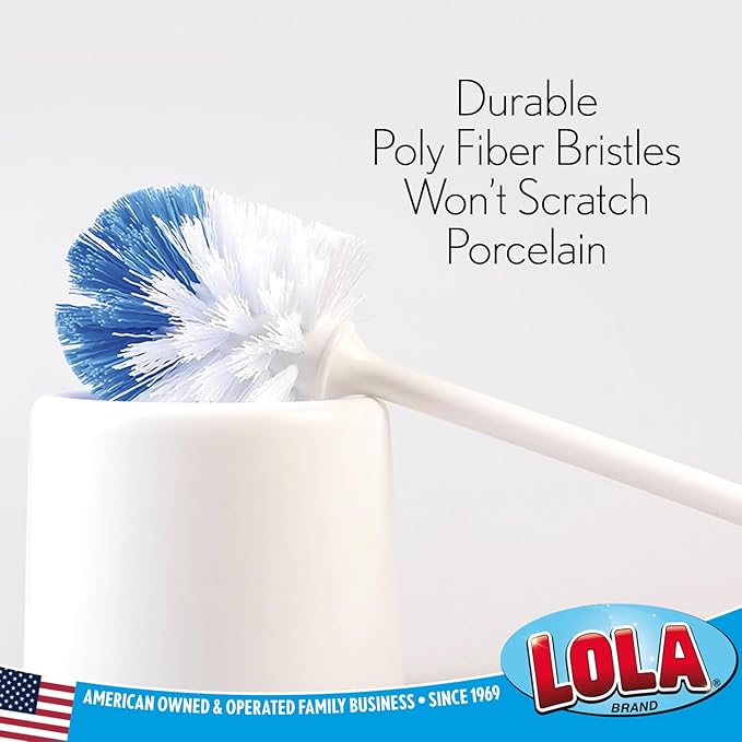 LOLA Classic Toilet Brush, 6 Pack, Durable Fiber Stiff Bristles, Compact Size - Image 4