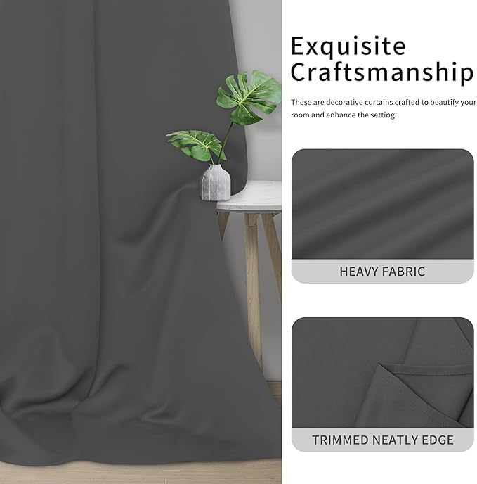 Easy-Going Blackout Curtains for Bedroom, Solid Thermal Insulated Grommet and - Image 5