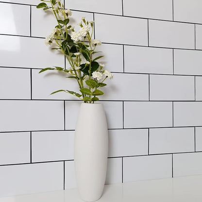 AULIGET Thick PVC Peel and Stick Backsplash, Polished White Subway Tile Peel - Image 3