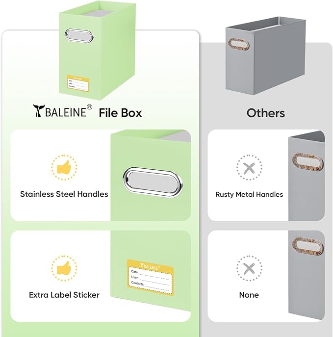 BALEINE File Organizer Box, Cardboard File Folder Organizer - Image 5