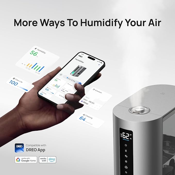 DREO 6L Humidifiers for Bedroom, Smart Warm & Cool Mist for Large Room - Image 3
