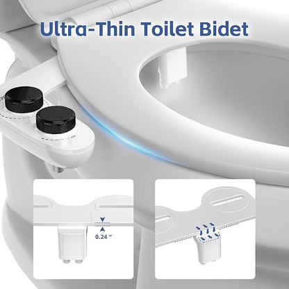 Bidet Attachment for Toilet Sprayer, Self-Cleaning Dual Retractable Nozzles - Image 4