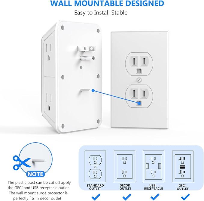 JcBlaon Outlet Extender Surge Protector - Image 6