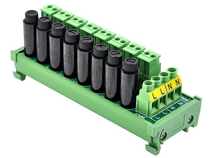 DIN Rail Mount AC 24-250V 8 Channel Pluggable Side Wiring Terminal Block Power - Image 3