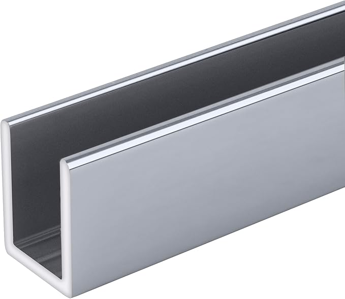 Brixwell SDCD38BA-CCP24 Brite Anodized 3/8" Fixed Panel Shower Door Deep - Image 2