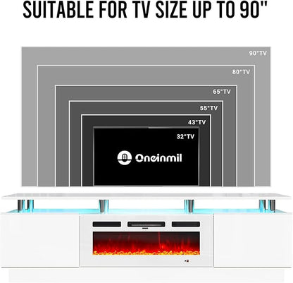 oneinmil 80" Modern Electric Fireplace TV Stand - Image 6