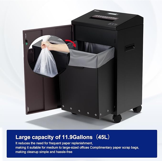 P-7 High Security Paper Shredder Heavy Duty, 5-Sheet Super Micro Cut, 11.9 - Image 5