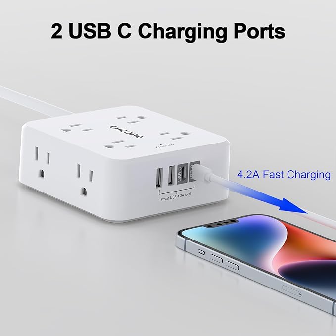 10Ft Surge Protector Power Strip - Image 3