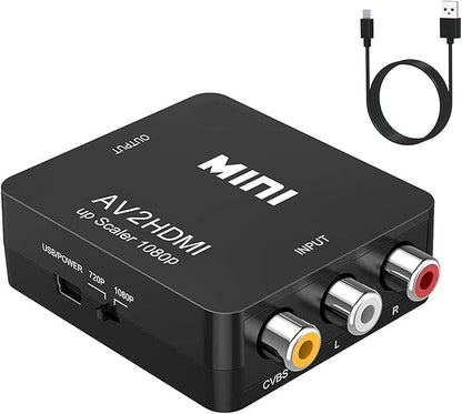 RCA to HDMI, AV to HDMI Converter, GOXMGO 1080P Mini RCA Composite Cvbs AV to by GOXMGO