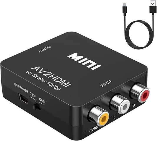 RCA to HDMI, AV to HDMI Converter, GOXMGO 1080P Mini RCA Composite Cvbs AV to by GOXMGO