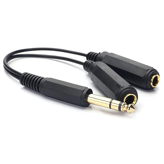Disino 1/4 Splitter, 1/4" TRS Stereo Male to Dual Female Y Splitter Cable - Image 5