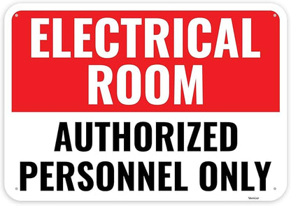 1PC Electrical Room Sign, 10 x 7 Inches by Venicor