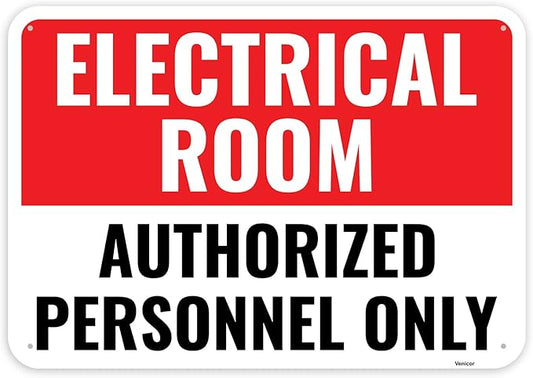 1PC Electrical Room Sign, 10 x 7 Inches by Venicor