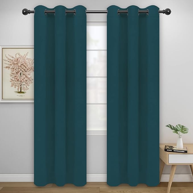 Easy-Going Blackout Curtains for Bedroom, Solid Thermal Insulated Grommet and by Easy-Going