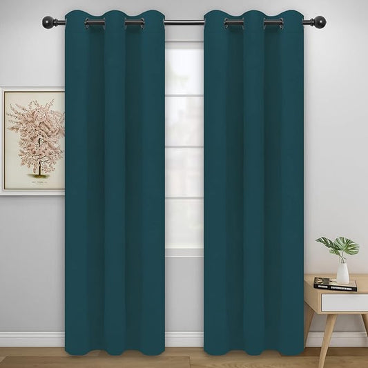 Easy-Going Blackout Curtains for Bedroom, Solid Thermal Insulated Grommet and by Easy-Going