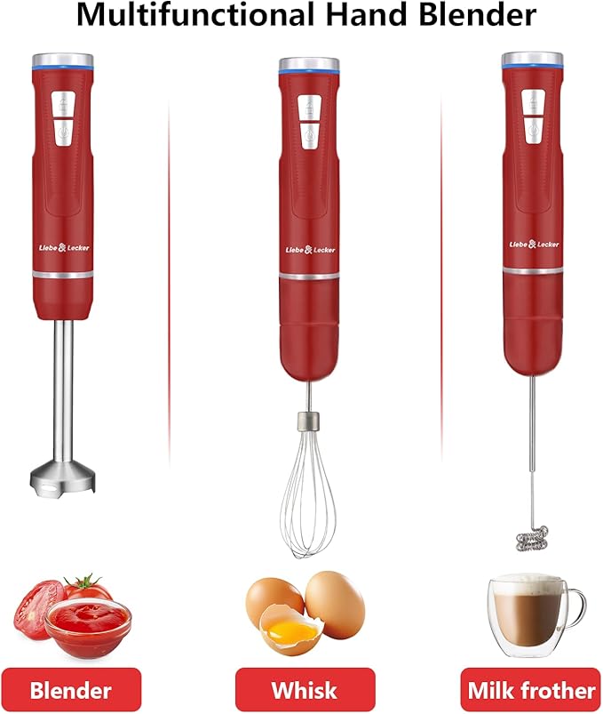 Liebe&Lecker Immersion Blender Handheld Cordless, 3 in 1 Cordless Hand Blender - Image 6