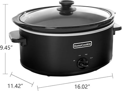 HOMECOOKIN 7 Quart Slow Cooker Oval Manual Pot Food Warmer - Image 4