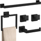 5-pieces matte black bathroom accessories set 23.6 inch, main product view
