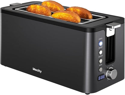Mecity 4 Slice Toaster, Long Slot Toaster by Mecity