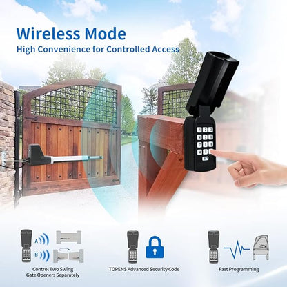 TOPENS TC188 Universal Wireless Wired Keypad Keyless Entry Keypad Waterproof - Image 4
