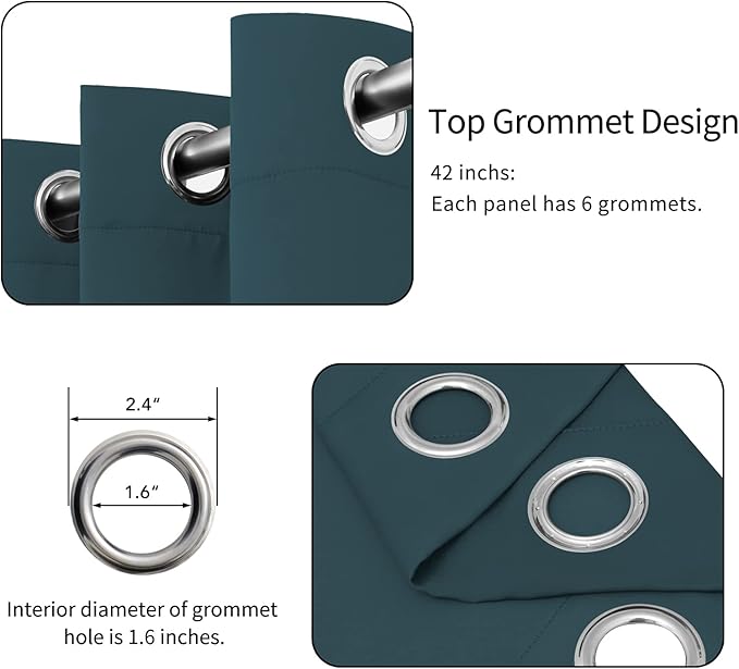 Easy-Going Blackout Curtains for Bedroom, Solid Thermal Insulated Grommet and - Image 4
