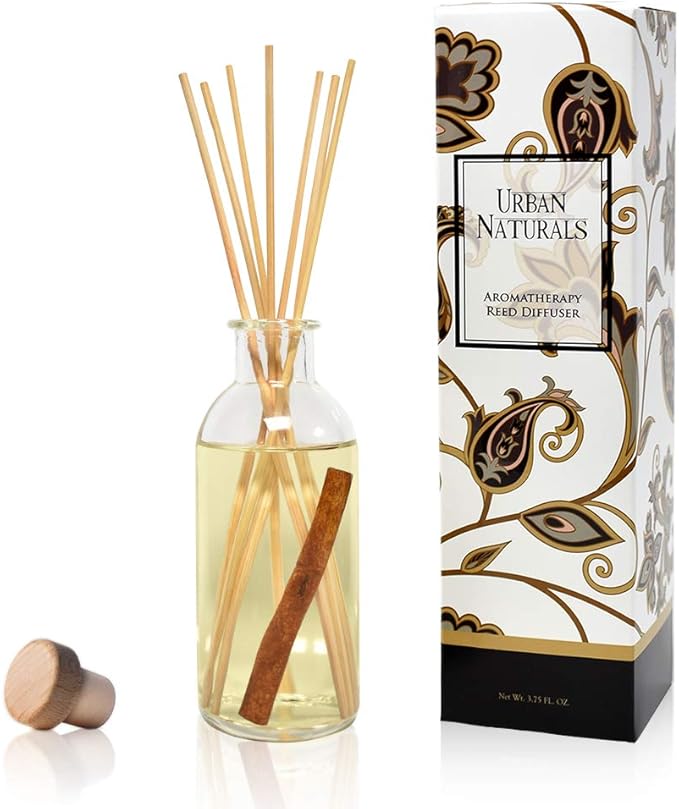 Urban Naturals Cinnamon Vanilla Oil Reed Diffuser Set | Warm, Fresh Baked by UrbanNaturals