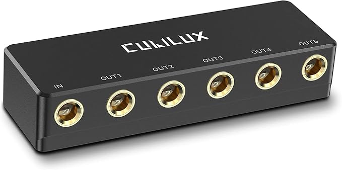 Cubilux Passive 6.35mm Headphones Splitter Box, 1/4” Stereo Multi Audio by Cubilux