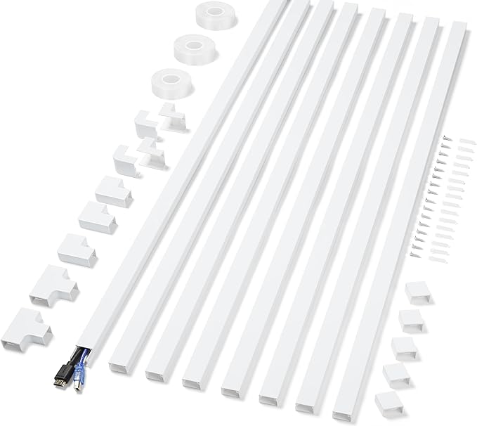 Cord Covers for Wires on Wall Extra-Long, 26.25ft TV Cord Hider Kit, Paintable by ZhiYo