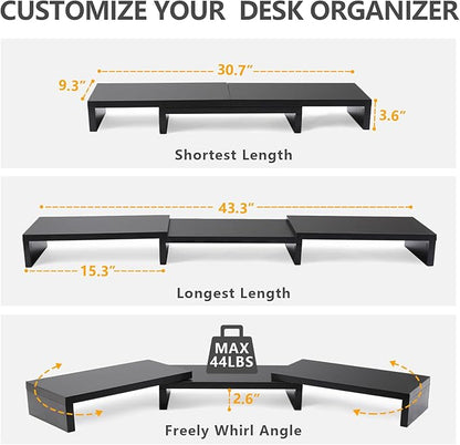 TAVR Dual Monitor Stand Riser Office Desktop Organizer Stand - Image 3