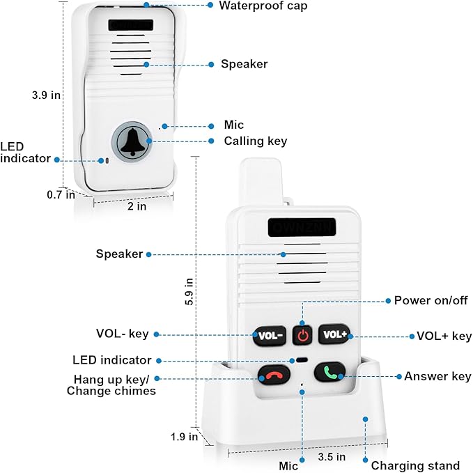 Wireless Doorbell System & Full Duplex Intercom Doorbell Wireless Hands-Free - Image 6