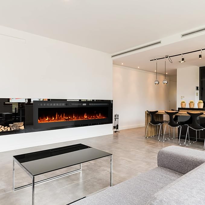 CharaVector 80 inch 750W/1500W Electric Fireplace Inserts - Image 9