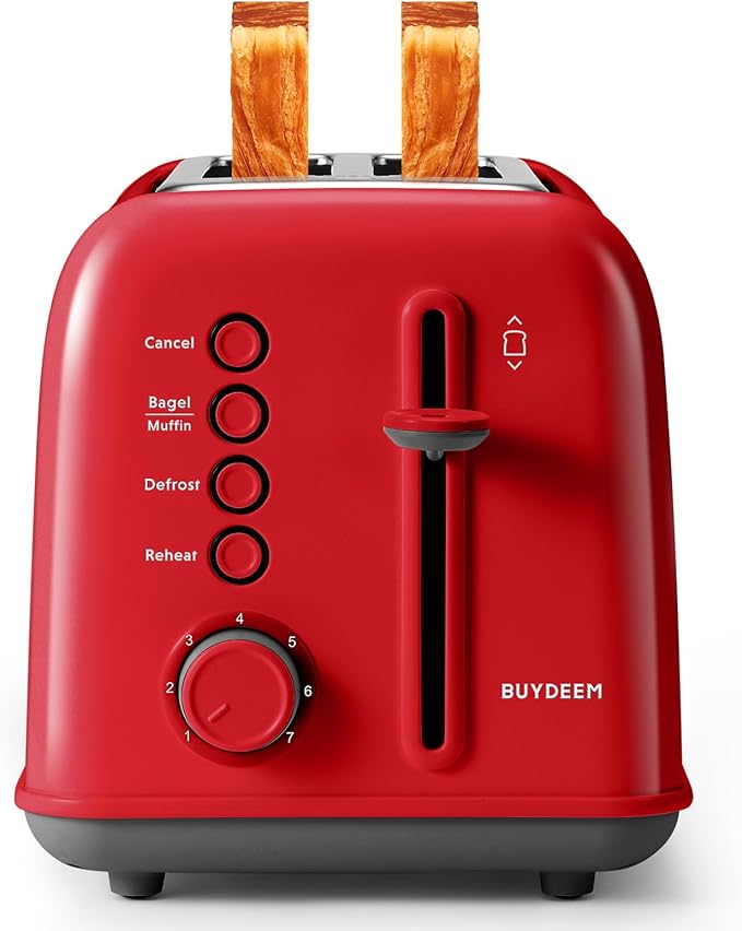 BUYDEEM DT620 2-Slice Toaster, Extra Wide Slots, Retro Stainless Steel by BUYDEEM