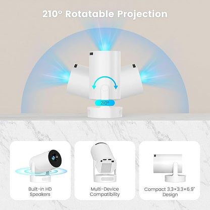 Mini Portable Projector with Wifi6 and Bluetooth, 4K Projector Support 5w Sound - Image 4