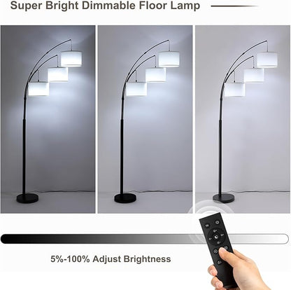Fansdrick Floor lamp with Remote, 3 Light Arc Floor Lamps - Image 6
