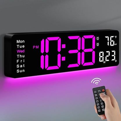 MASHI Digital Wall Clock, Auto-Dimming Wall Clock by MASHI