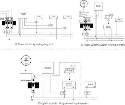Smart Energy Monitor with 3 * 200A Circuit Level Sensors, Home Power Monitor - Image 6