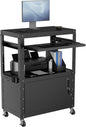 mobile av cart, adjustable height rolling computer cart, main product view