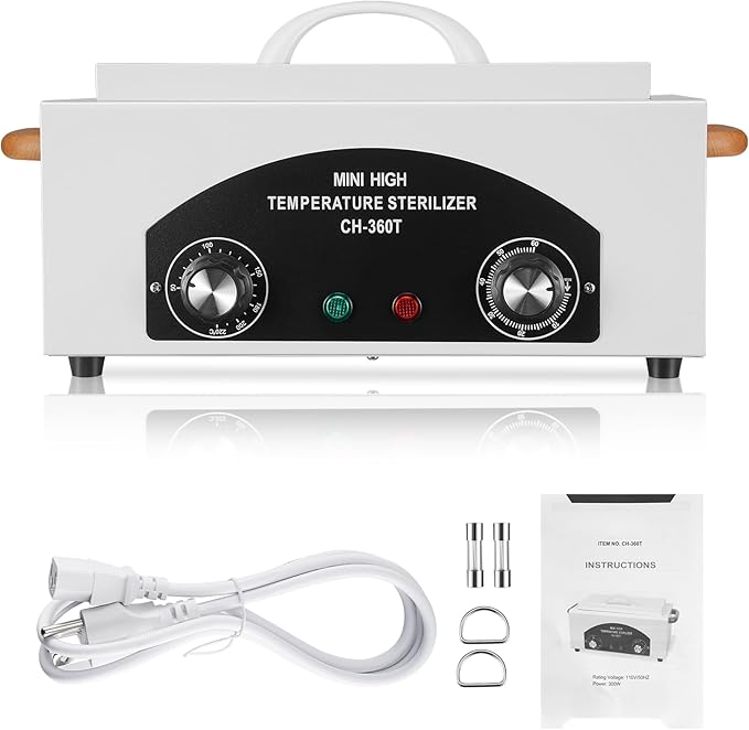 High Temperature Sterilizer Autoclave Machine 110V 300W Nail Tool Sterilizer by Soiiw