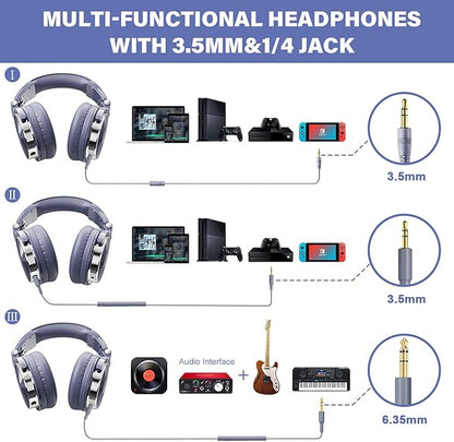 OneOdio Wired Over Ear Headphones Studio Monitor & Mixing DJ Stereo Headsets - Image 2