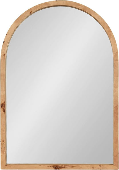 Kate and Laurel Burlock Modern Burlwood Arched Mirror, 22 x 32, Natural Wood - Image 8