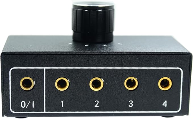 Power No Noise 1/8" 1 in 4 Out or 4 in 1 Out Audio selector 3.5 mm TRS Stereo 4 by Arklove